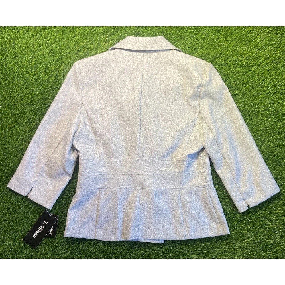 NEW T. MILANO - WOMEN'S Sz 8 GRAY 3/4 SLEEVE BLAZER SUIT JACKET - Picture 3 of 10